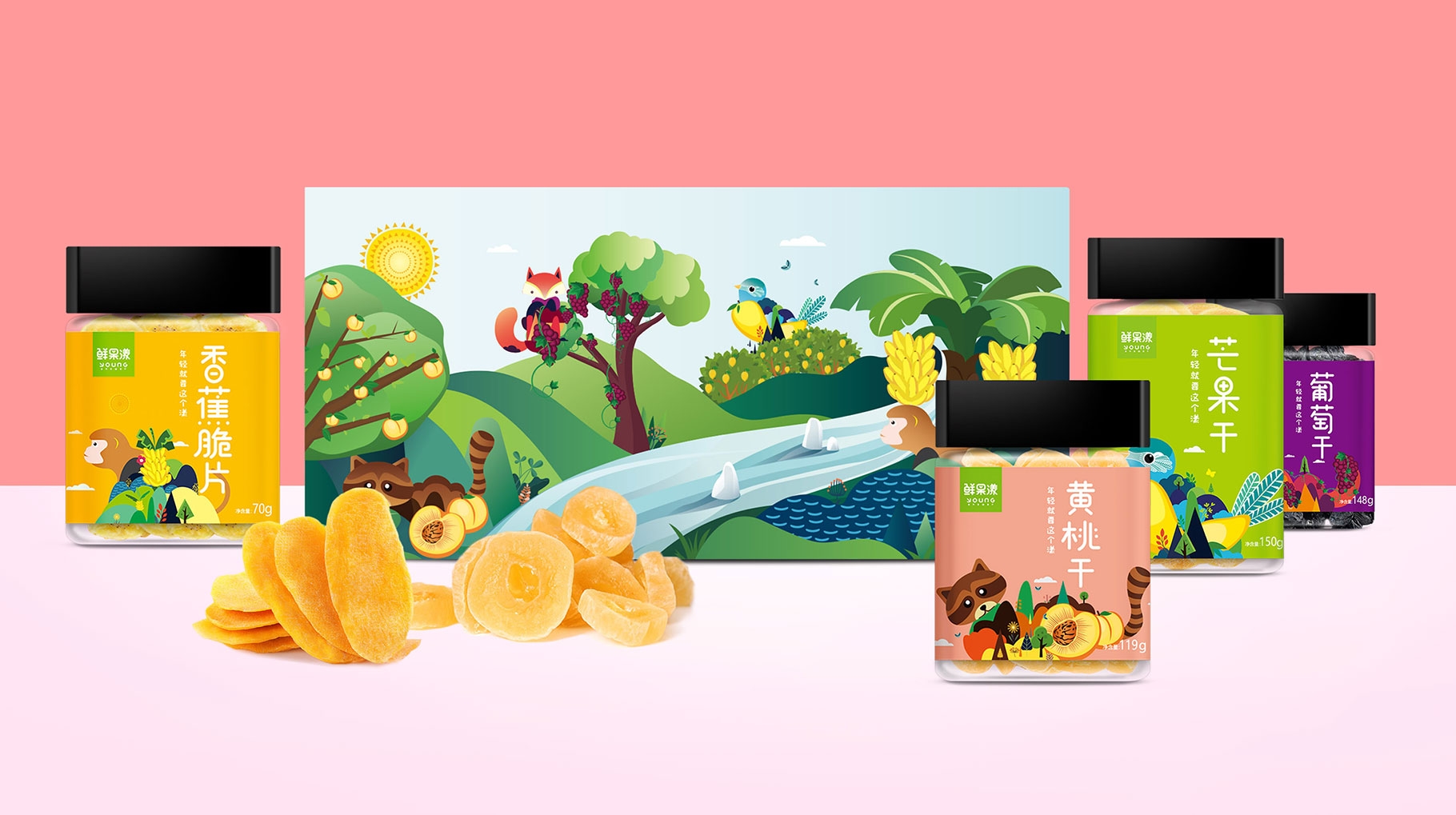 鲜果漾水果干制品包装设计