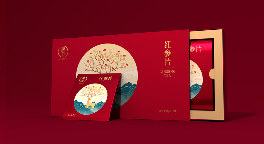 红参片茶产品包装设计